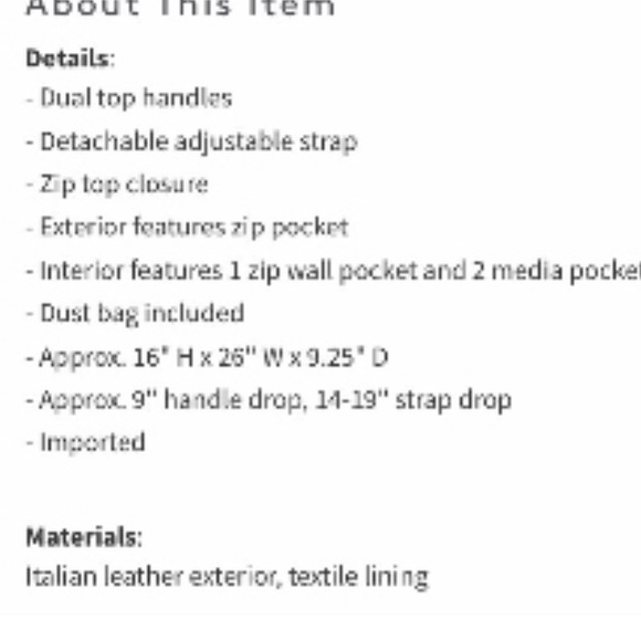 John Varvatos Leather Duffle Bag - Picture 5 of 8